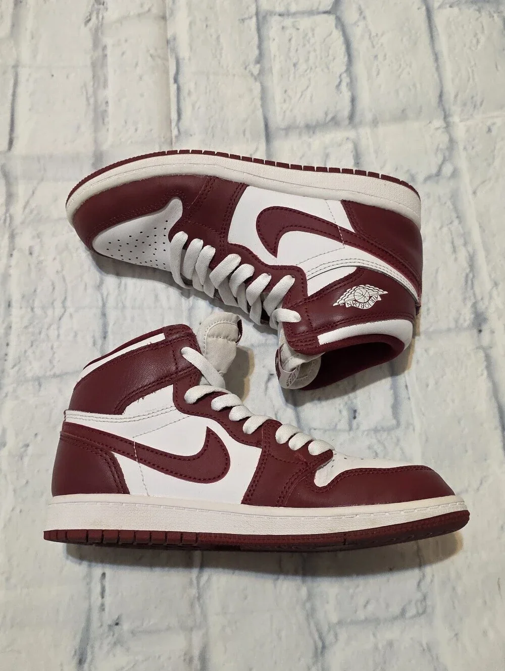 Nike High Top Sneakers in White and Maroon